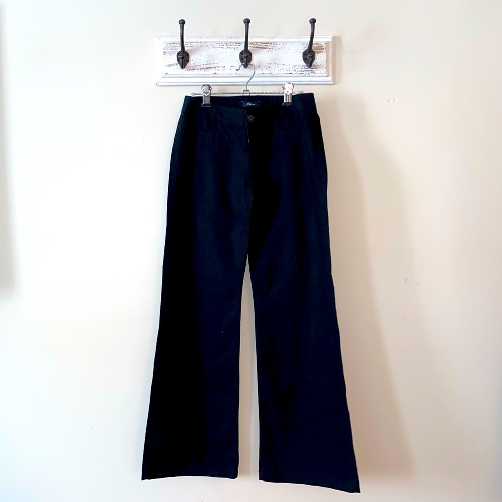 Express wide leg black linen pants
